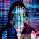 AI Valuation - Code Projected Over Woman